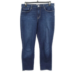L'Agence Denim Jeans SZ 31 Davis Slim Straight High Rise Stretch Quiet Luxery